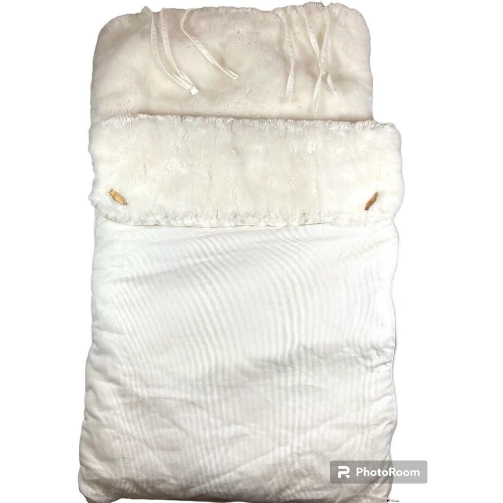 Plush Baby Sleeping Pad Bag Made In France White For 0-12 Months Co-sleep Crib